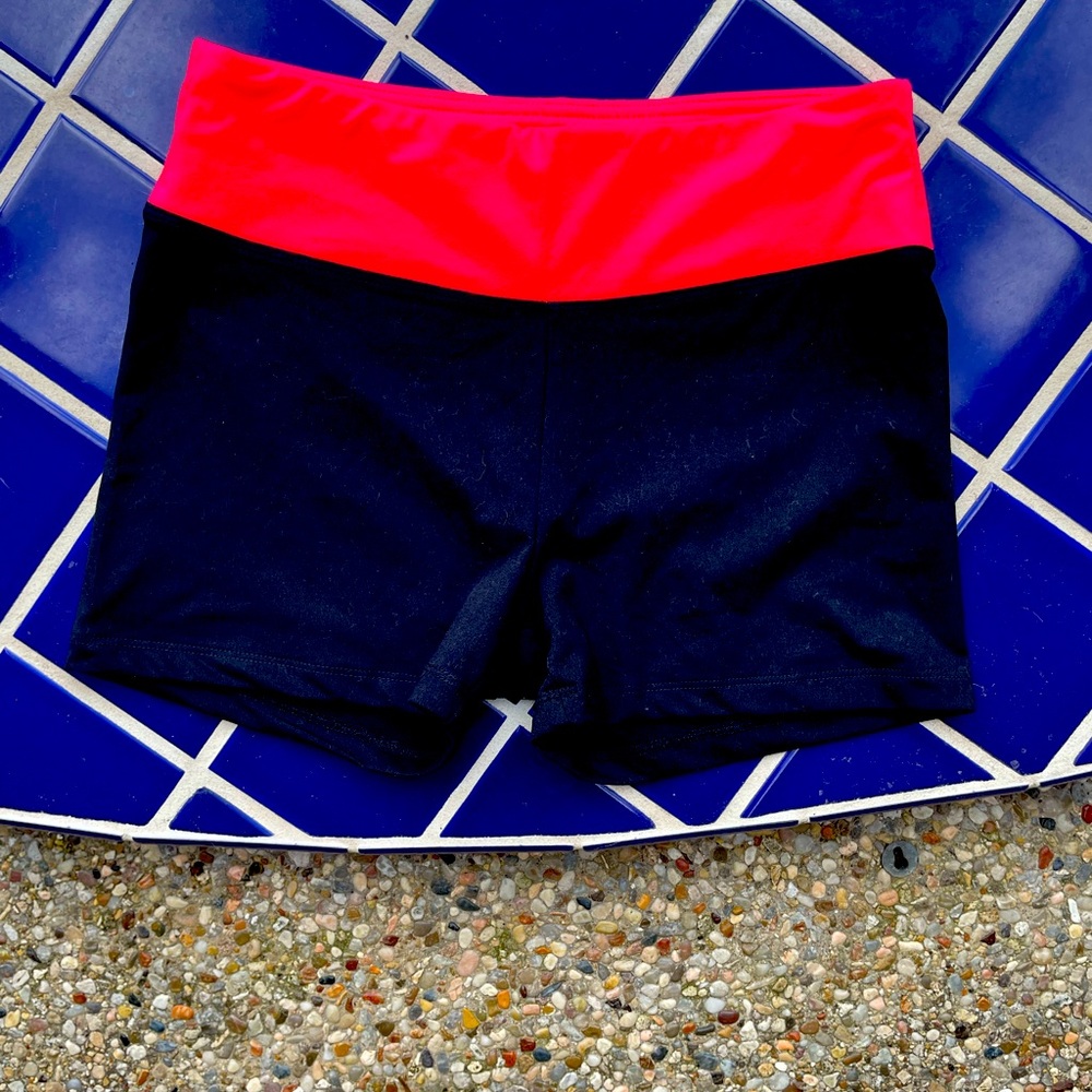 Marika, Black with neon pink band, Shorts, size M
